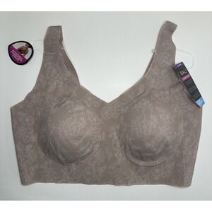 Bali Wirefree Bra Comfort Revolution Easylite Blush Gloss Floral 2XL DF3496 NEW